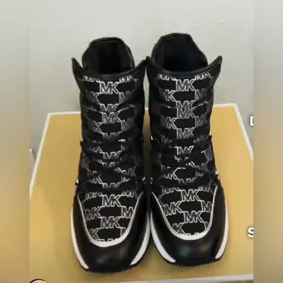 MICHAEL KORS LULA LOGO SLIP ON EMBELLISHED BLACK AND SILVER BOOTIES - Picture 2 of 7